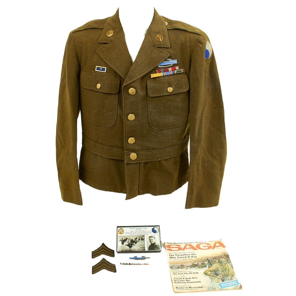 Original U.S. WWII 116th Infantry Regiment 29th Division D-Day Invasion Named Uniform Grouping Original Items