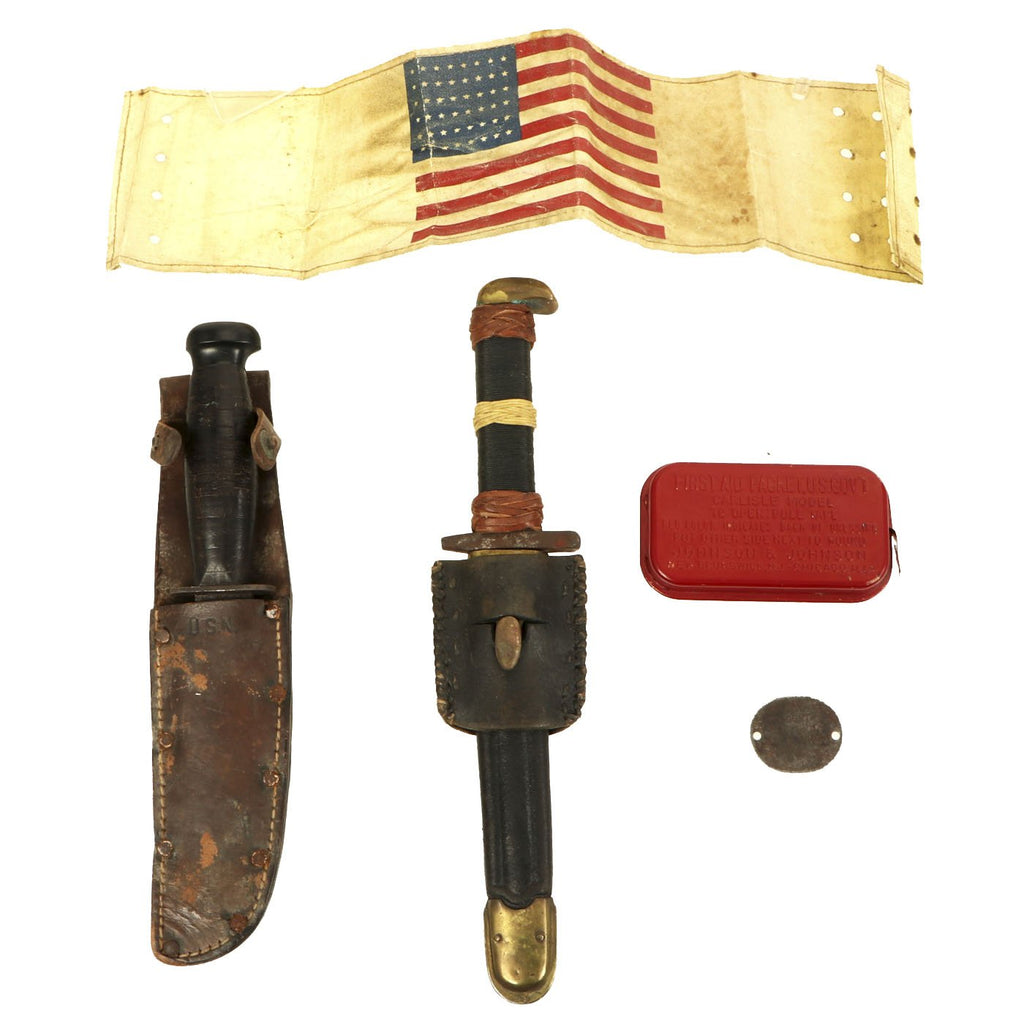 Original U.S. WWII Invasion of Sicily Operation Husky Navy Named Seaman Grouping Original Items