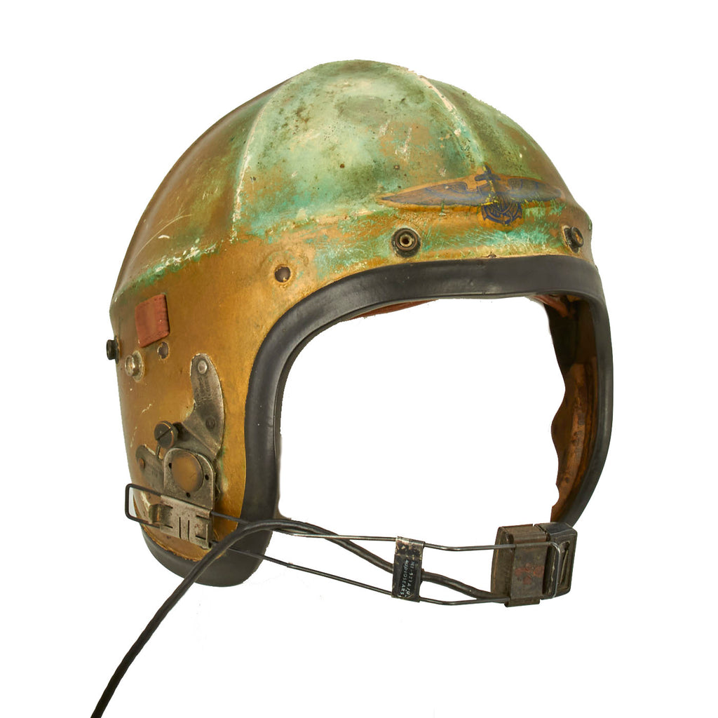 Original U.S. Navy USN 1950s Gentex H-4 Flight Helmet with Boom Mic Original Items