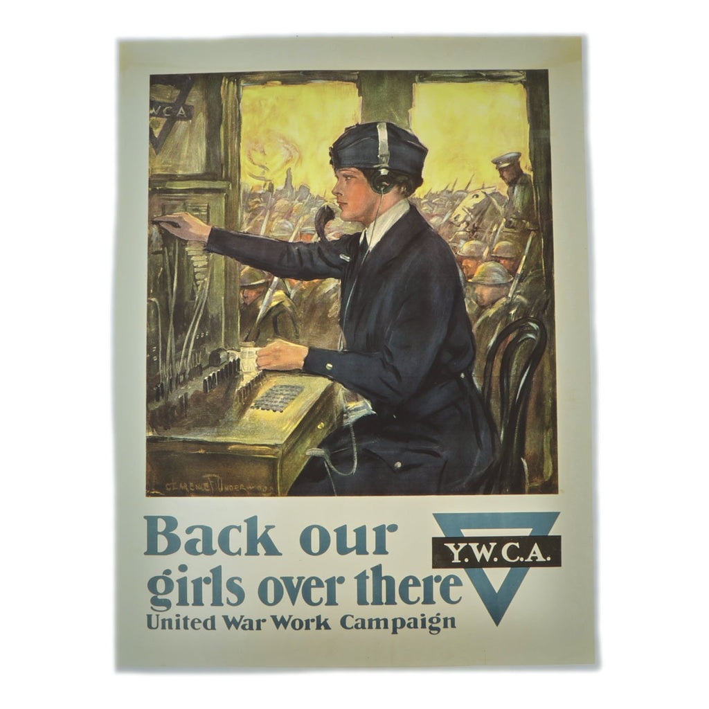 Original U.S. WWI 1918 Back Our Girls Over There YWCA Poster by Clarence Underwood Original Items