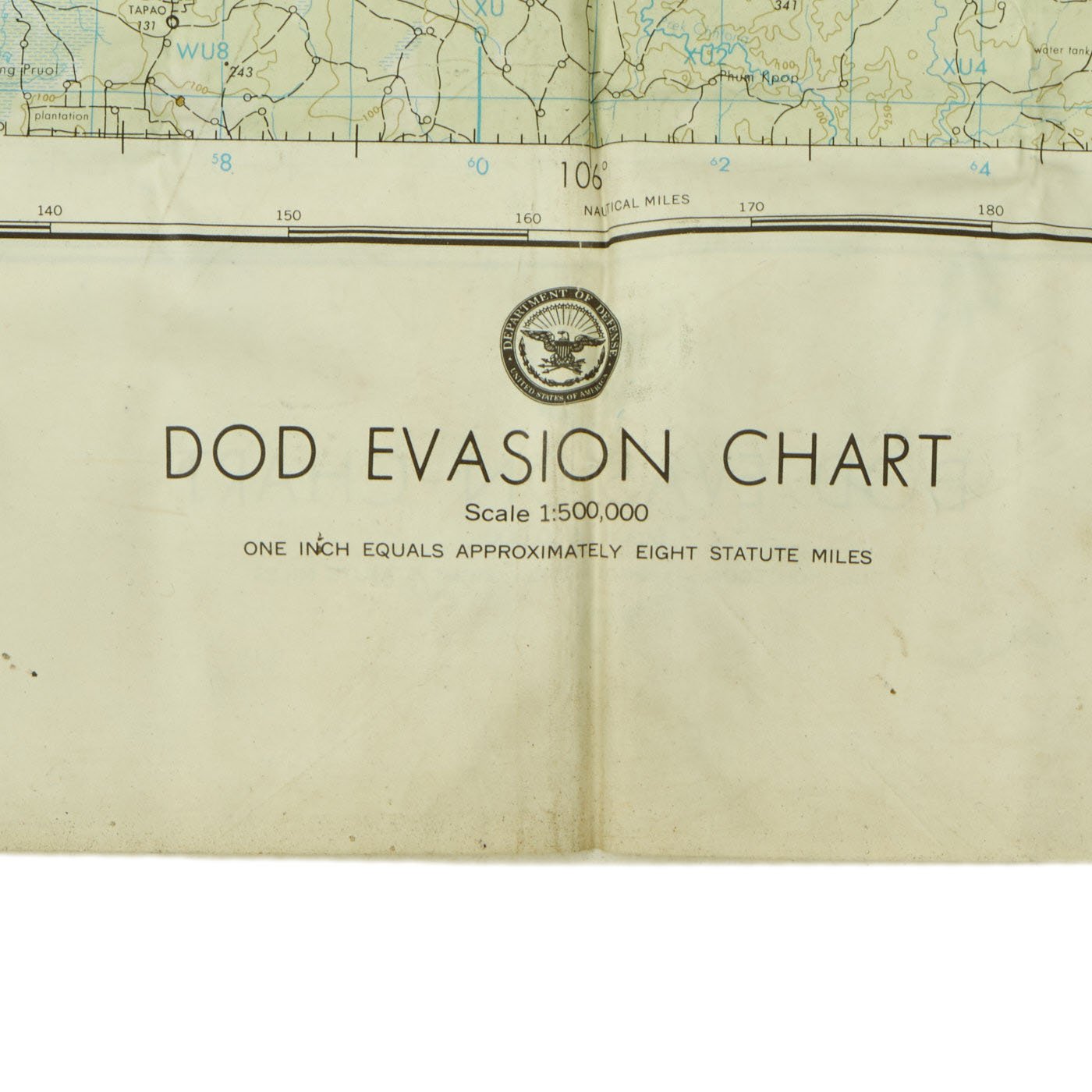 Evision Chart Original Vietnam War Personal Survival Pack of Lieutenant Colonel Dean ...