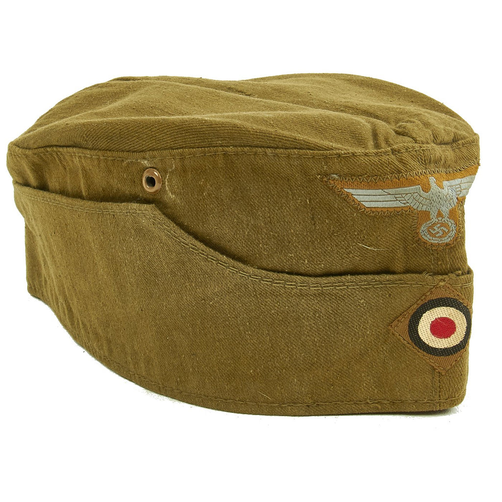 Original German WWII DAK Afrikakorps EM-NCO Overseas Cap by F. Weissbach - Size 55 Original Items