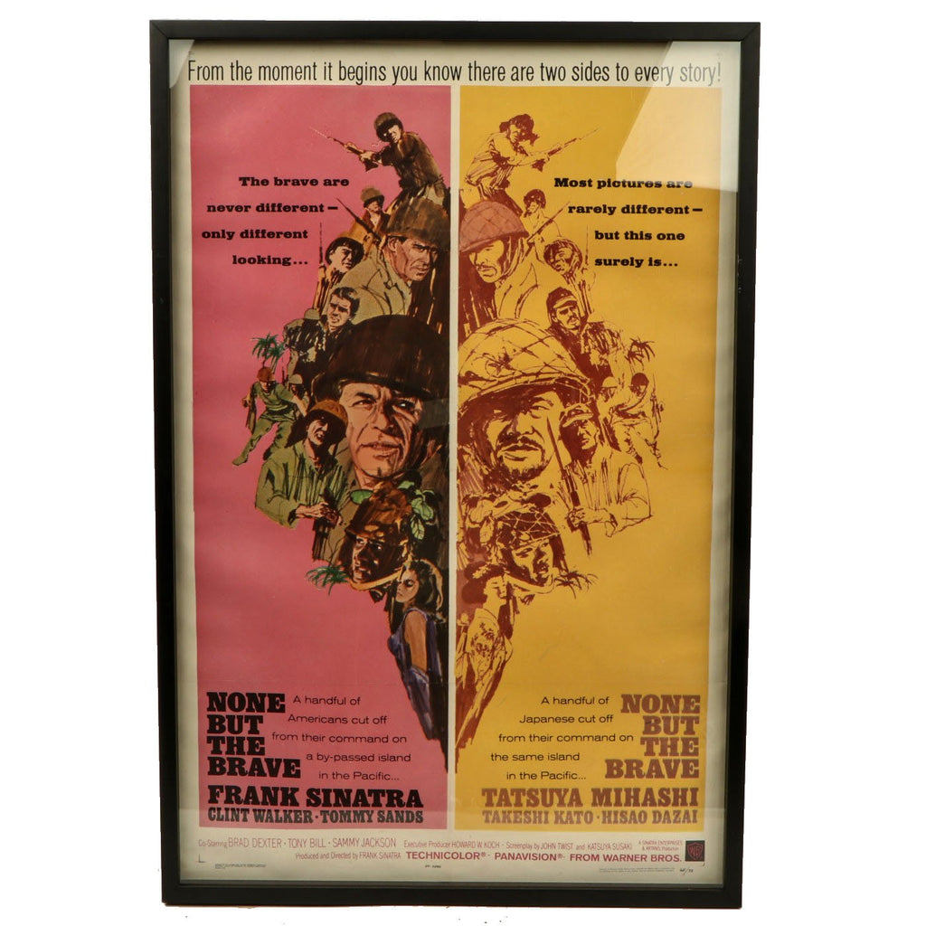 Original U.S. WWII None But the Brave 1965 Warner Brothers Pictures Framed Movie Poster Original Items