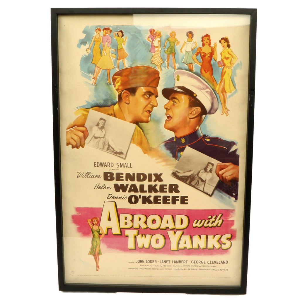 Original U.S. WWII Abroad with Two Yanks 1944 United Artists Framed Movie Poster Original Items