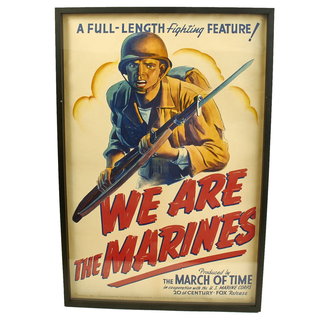 Original U.S. WWII We Are The Marine Raiders 1942 Framed Film Poster Original Items