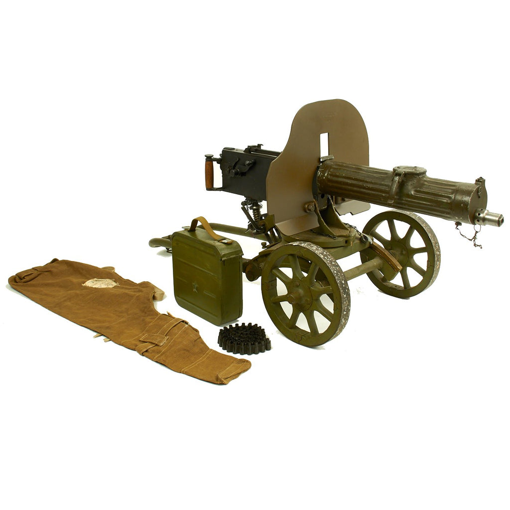 Original Russian WWII Maxim M1910 Snow Cap Fluted Display Machine Gun with Sokolov Mount & Accessories - dated 1944 Original Items
