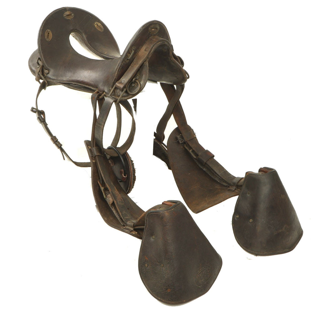 Original U.S. WWI 1918 Cavalry McClellan Saddle with Saddle Bags and Boots Original Items