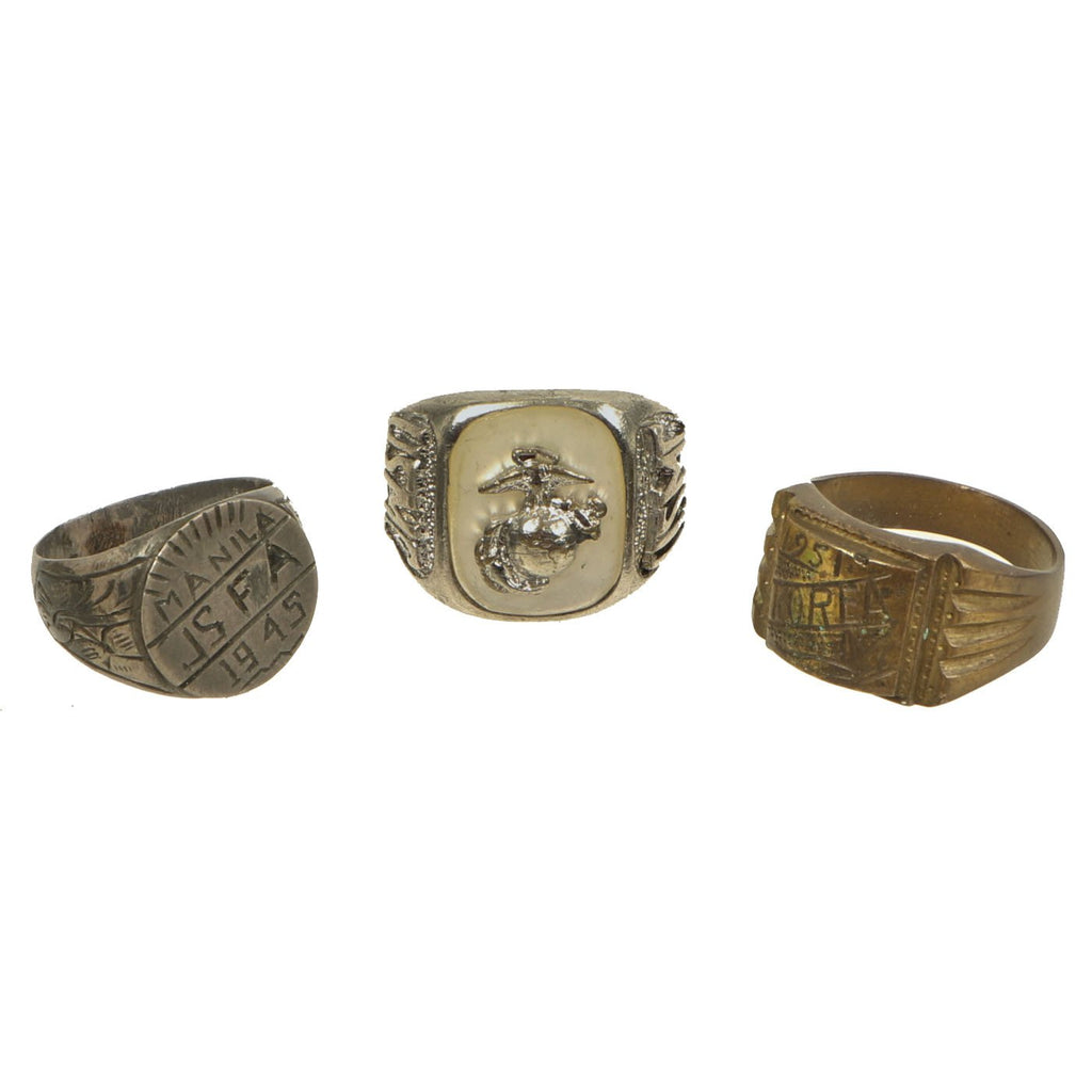 Original WWII Korea Souvenir Ring Set 1945 MANILA, 1951