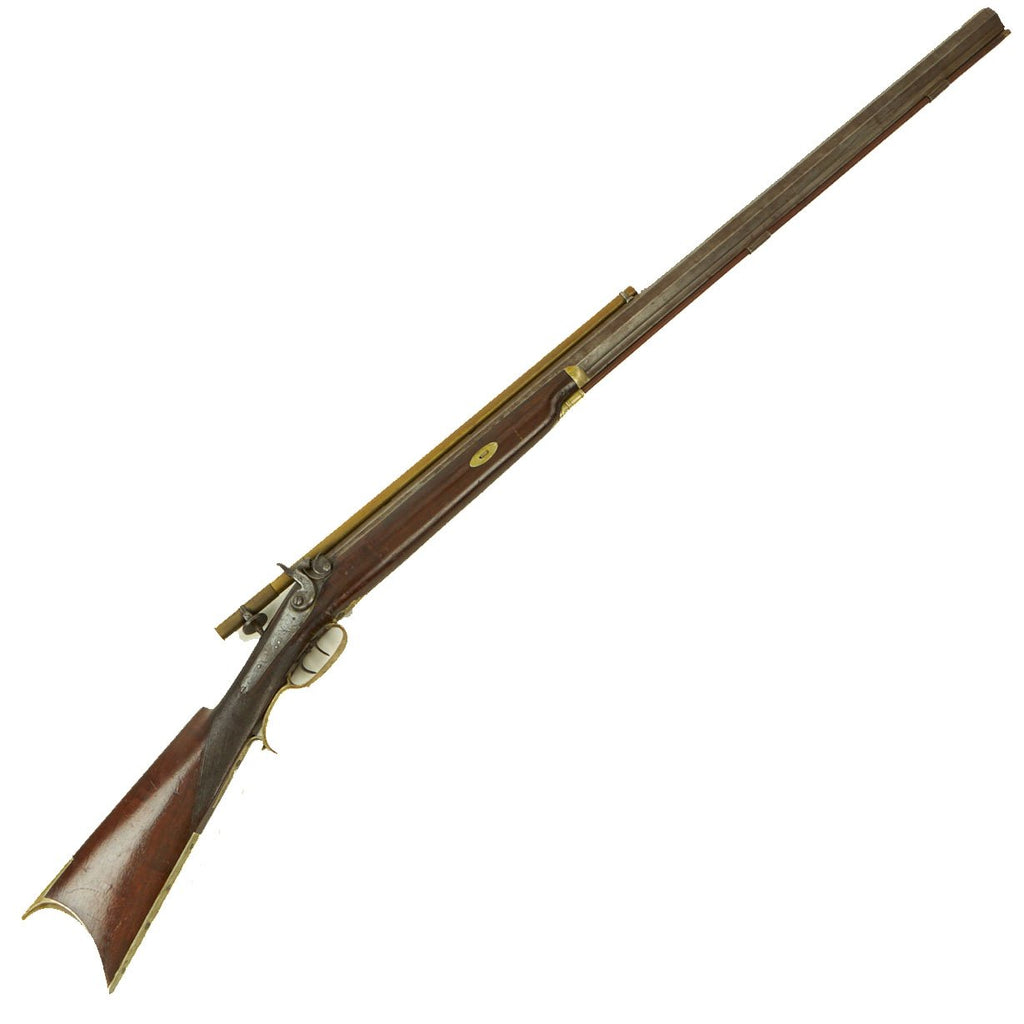Original U.S. Civil War Era Percussion Target Rifle by Nelson Lewis with Set Trigger & Brass Scope c. 1860 Original Items