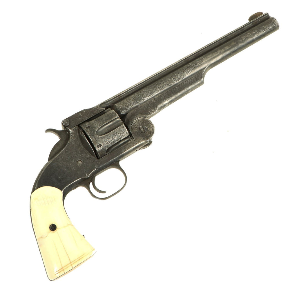 Original U.S. Smith & Wesson 2nd Model American No. 3 Engraved Revolver with Walrus Ivory Grips - Serial 18942 Original Items