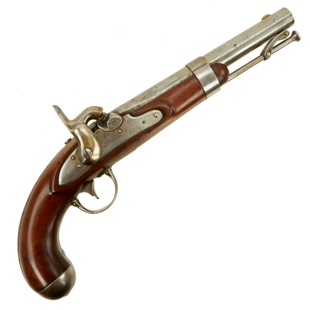 Original U.S. Model 1836 Flintlock Cavalry Pistol by Asa Waters Converted to Percussion - dated 1837 Original Items