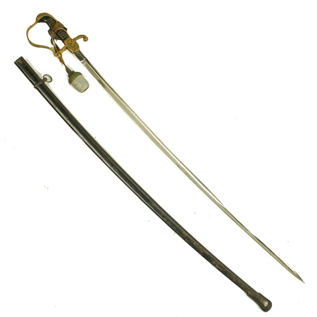 Original German WWII Army Officer Dove Head Sword with Scabbard & NCO Troddel Original Items