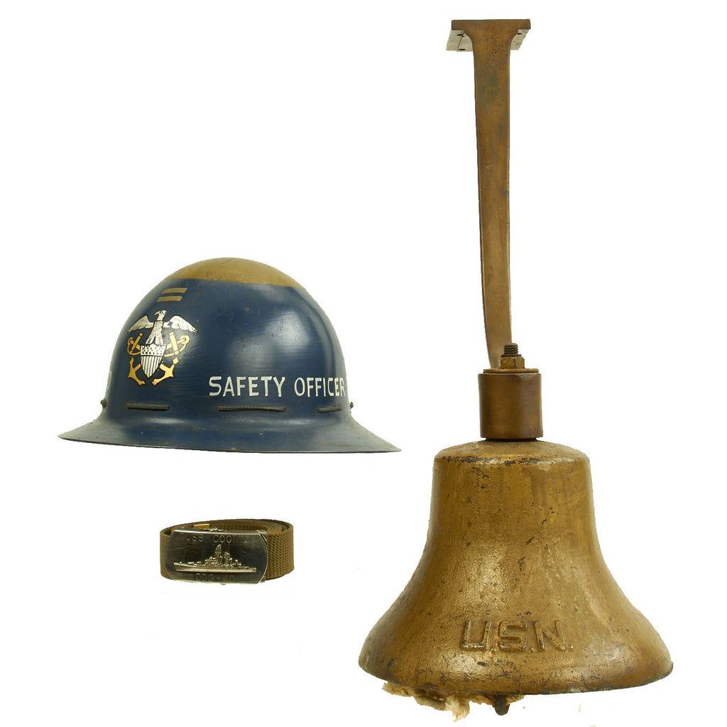 Original U.S. WWII M.S.A. Skullgard Type K Helmet - Cold War Navy Safety Officer USN Bell Grouping Original Items