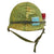 Original U.S. WWII Vietnam Reissue M1 McCord Front Seam Swivel Bale Helmet with Personalized USMC Camo Cover Original Items