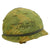 Original U.S. WWII Vietnam Reissue M1 McCord Front Seam Swivel Bale Helmet with Personalized USMC Camo Cover Original Items