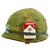 Original U.S. WWII Vietnam Reissue M1 McCord Front Seam Swivel Bale Helmet with Personalized USMC Camo Cover Original Items