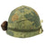 Original U.S. WWII & Vietnam Named M1 McCord Rear Seam Helmet with USMC Camo Cover & Accessories Original Items