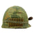 Original U.S. Vietnam M Helmet with USMC Camouflage Cover, Tobacco Pipe & Dummy Ammo Original Items