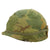 Original U.S. Vietnam M Helmet with USMC Camouflage Cover, Tobacco Pipe & Dummy Ammo Original Items