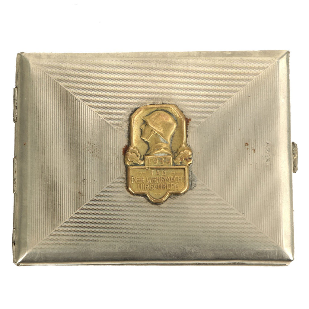 Original German WWII Cigarette Case with 1939 Armed Forces Day Hirschberg Insignia & Cigarettes - WaA195 Marked Original Items