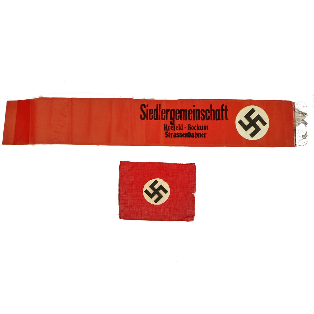 Original German WWII USGI Bring Back Partial Fringed Funeral Sash and NSDAP Party Emblem Original Items