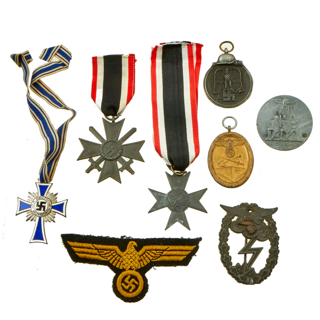 Original German WWII Medal and Insignia Lot - 8 Items Original Items