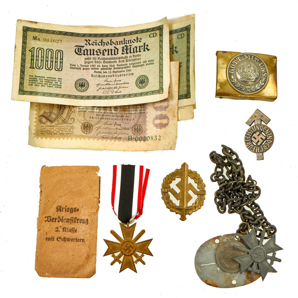 Original German WWI & WWII Medal and Insignia Lot - 13 Items Original Items