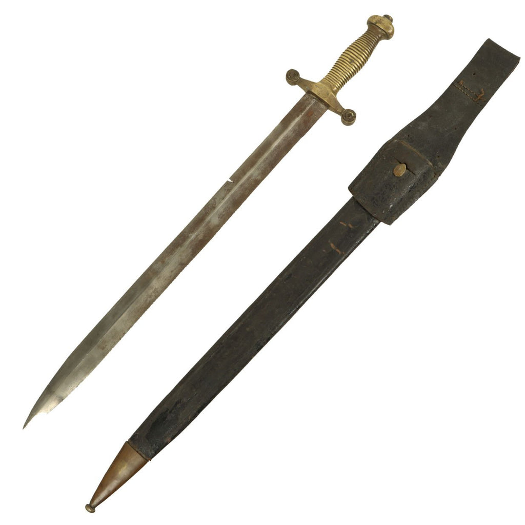 Original U.S. Civil War Era French Short Artillery Sword with Scabbard & Frog Original Items