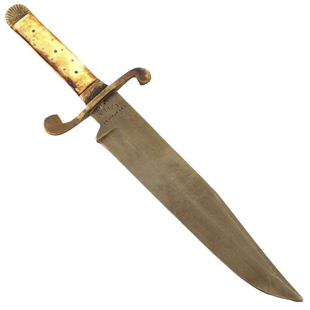 High End Replica U.S. Civil War Bone Handled Large Bowie Knife - Named and Dated 1862 Original Items