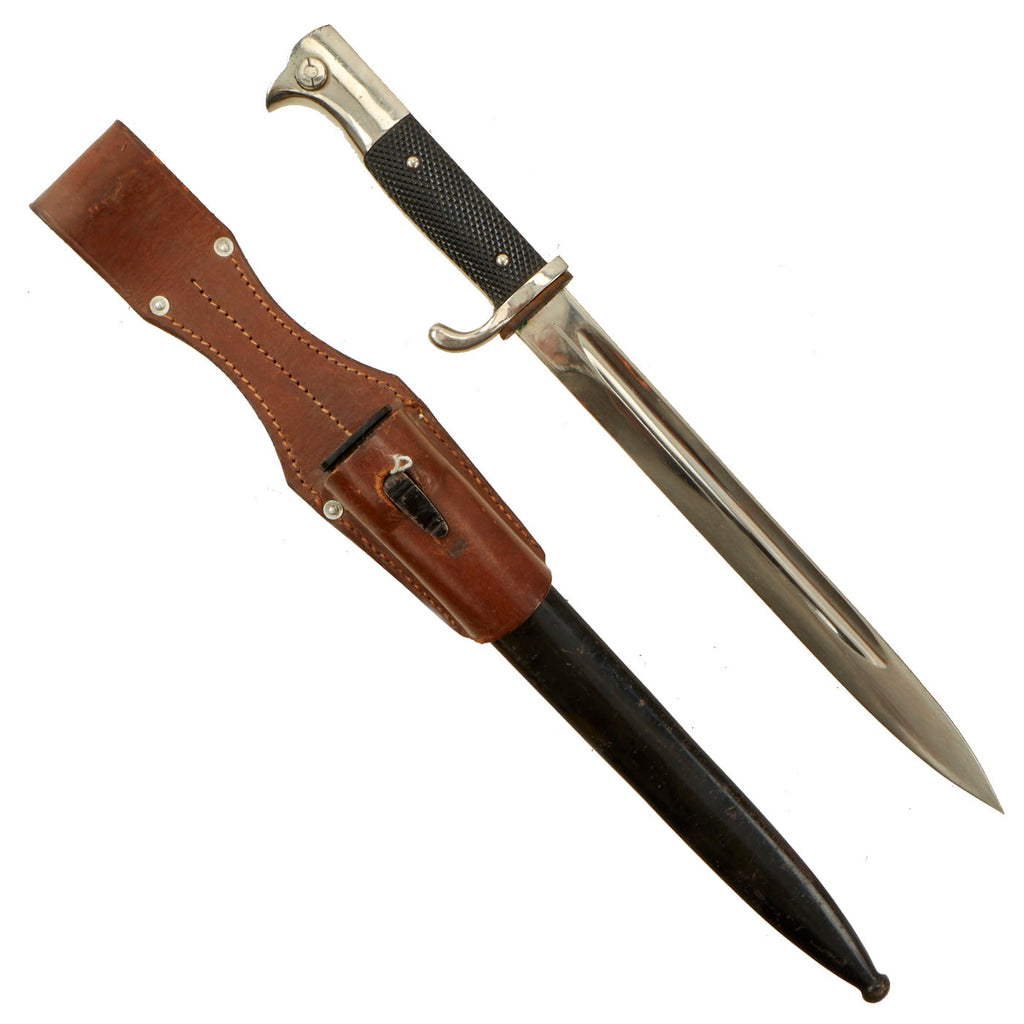 Original German WWII Heer Long 98k Dress Bayonet by Paul Seilheimer with Scabbard and Frog Original Items