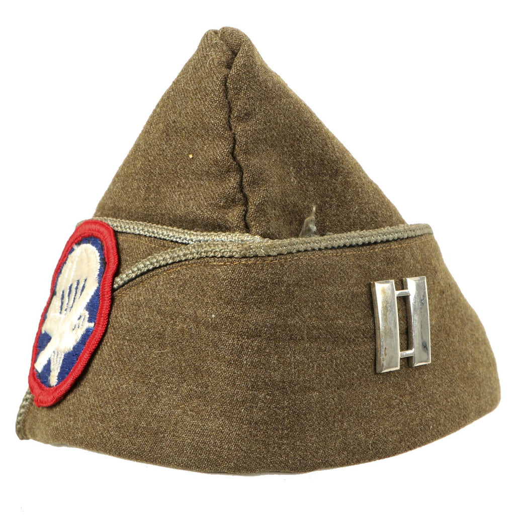 Original U.S. WWII U.S. Army Airborne Parachute Glider Officer Garrison Overseas Cap Original Items