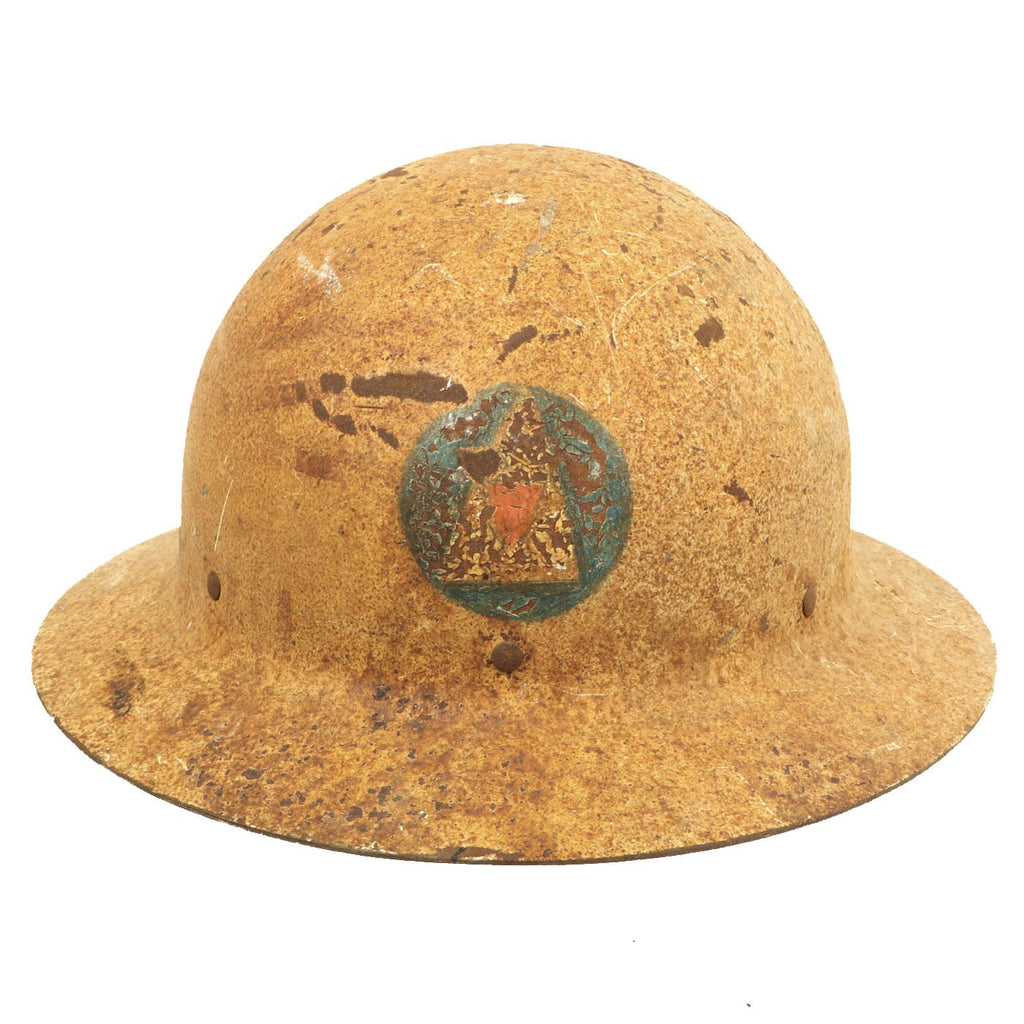 Original U.S. WWII Office of Civilian Defense Air Raid Warden Helmet Original Items