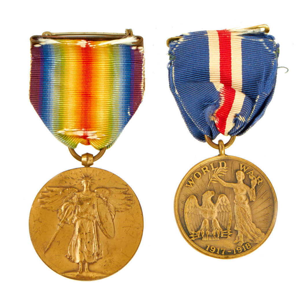 Original U.S. WWI Victory Medal Lot Featuring Connecticut State Medal For WWI Service - 2 Items Original Items
