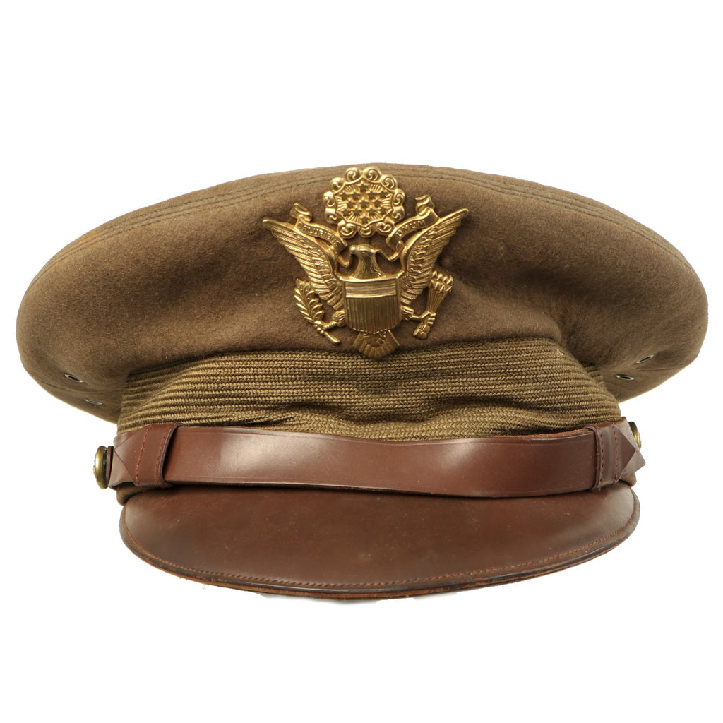 Original U.S. WWII Amy Officer Wool Felt Visor Service Cap by Devonshire Original Items