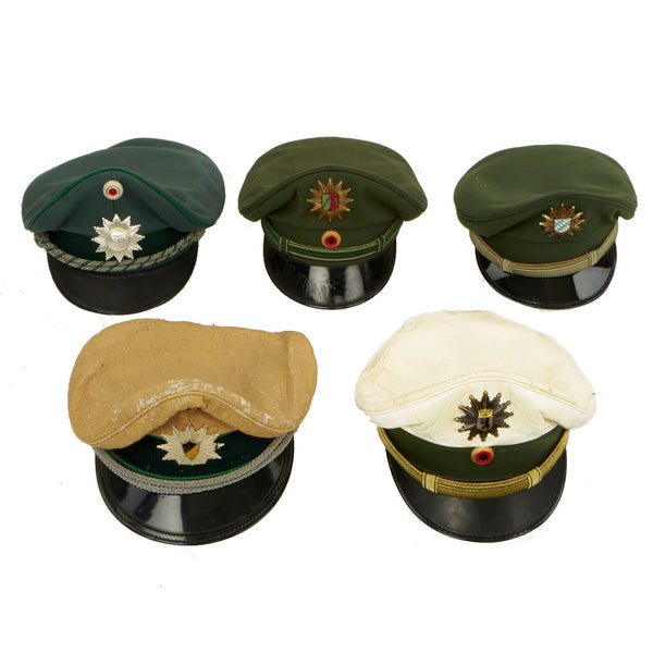 Original German Police Hats - Set of 5 - Formerly Part the Tower of Lo