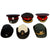Original American & European Nations Military and Police Visor Lot - Formerly Part the Tower of London Yeoman Warders Club Collection - 6 Items Original Items