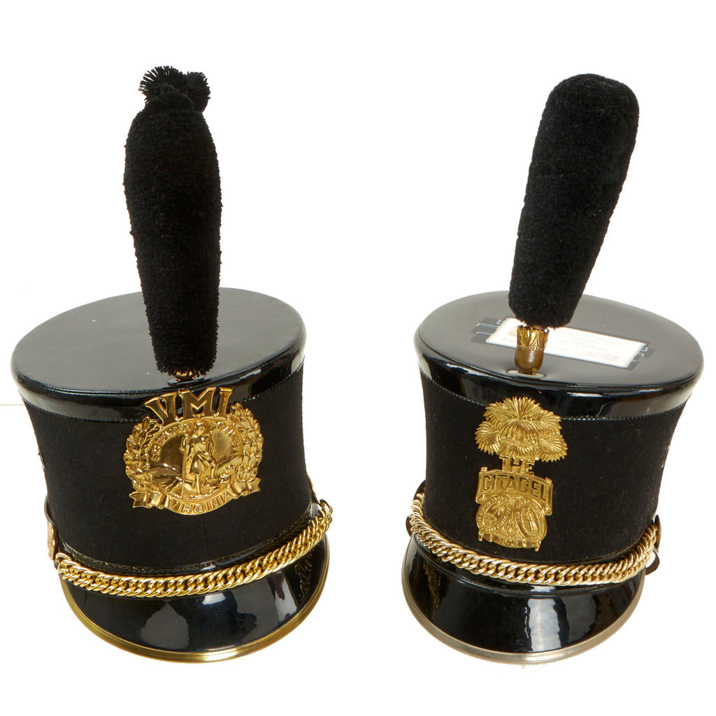 Original U.S. Citadel and Virginia Military Institute Shakos - Formerly Part the Tower of London Yeoman Warders Club Collection - 2 Items Original Items