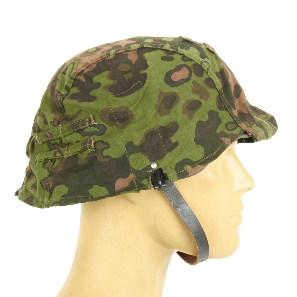 German WWII Helmet Cover with Steel Hooks Reversible Summer and Autumn Oak Pattern A Camouflage New Made Items