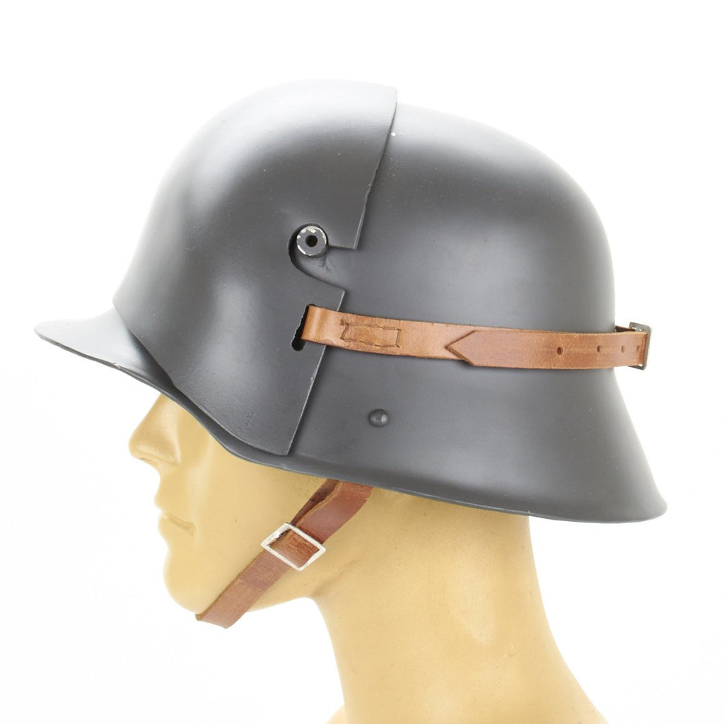 German WWI M16 Stahlhelm Steel Combat Helmet with Stirnpanzer Steel Sniper Brow Plate New Made Items