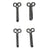 German WWII Tunic Aluminum Belt Hooks- Black (Set of 4) New Made Items