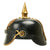 Imperial German Spiked Pickelhaube Helmet: Black & Gold- ANTIQUED GRADE 2 New Made Items