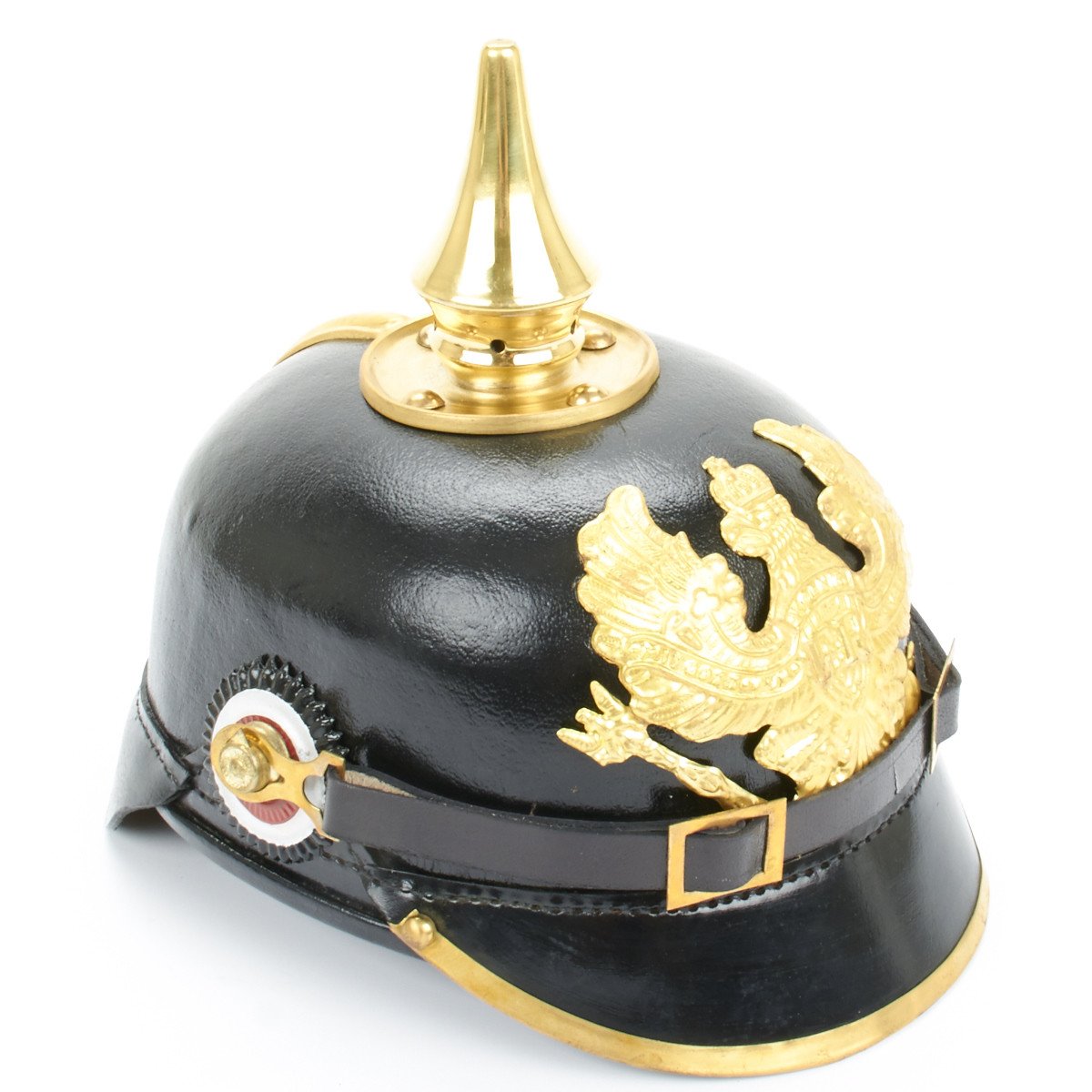 pickelhaube fahrradhelm Imperial German Spiked Pickelhaube Helmet- Black Leather and Brass – International Military Antiques