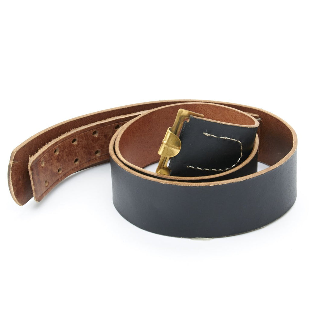 Warcraft Exports German WWI Leather Belt - Black, 1.75" Wide, Size 80-90 Cm (Adjustable 32"-36")