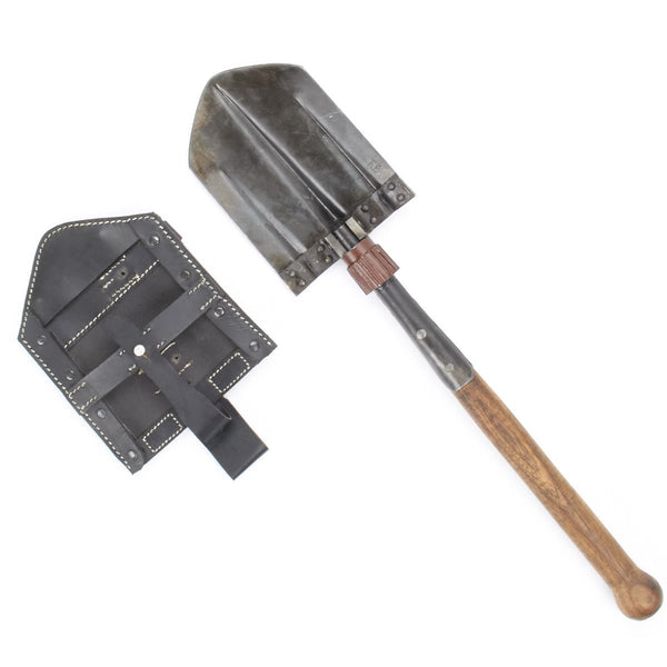 German Spade German WWII Folding Shovel Klappspaten (Foldable Spade) with Leather C ...