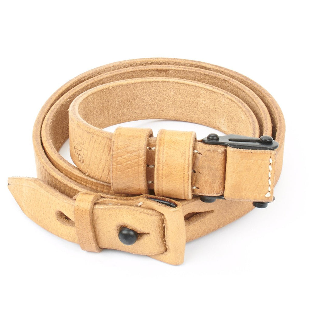 German WWII Mauser 98K K98k Rifle Leather Sling - Natural Tan New Made Items