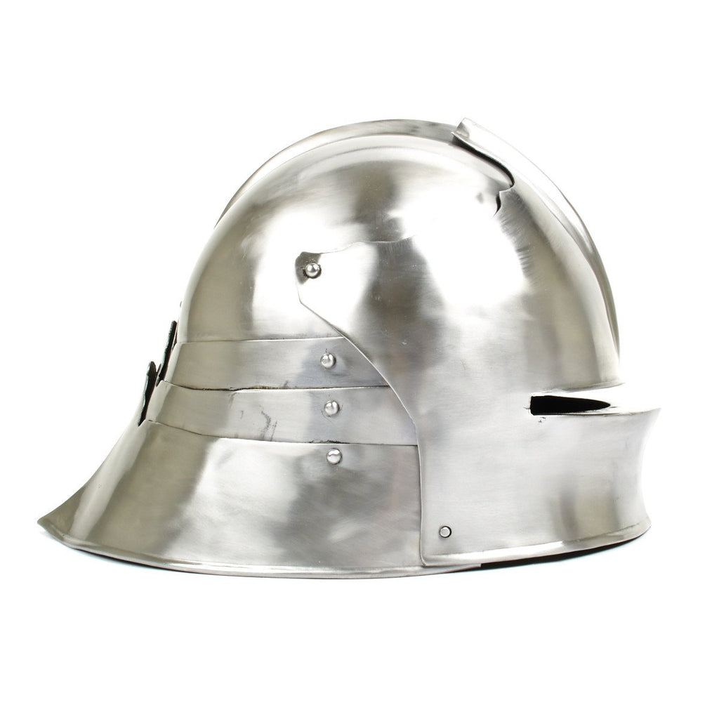 Gothic Sallet 1480 Helmet - 18G Steel with Leather Liner New Made Items