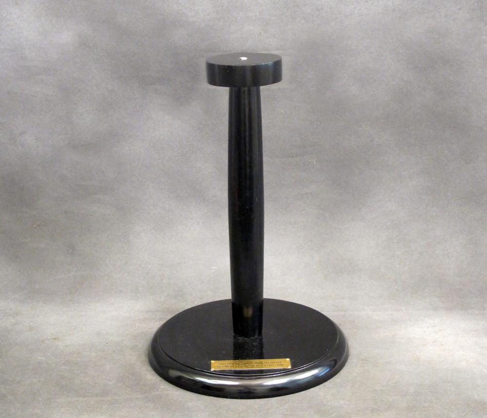 Wooden Helmet Display Stand in Black Satin Finish New Made Items