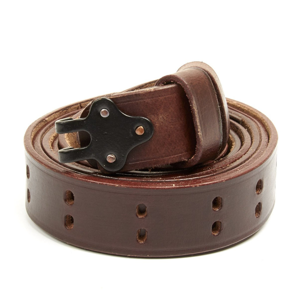 U.S. M1 Garand Rifle WWII 1907 Pattern Leather Sling with Steel Fittings- Molasses Brown New Made Items