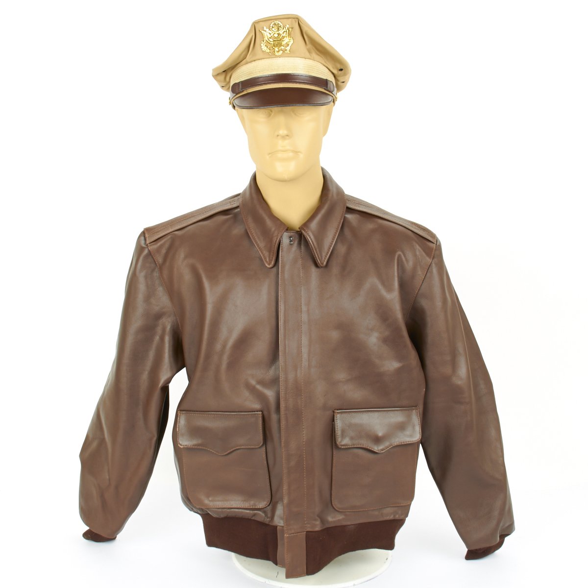 【A-2】 80sリアルラムレザー ブラウン USA AIR FORCE Eastman Painted USAAF 8th Air Force Tribute A-2 Flight Jacket