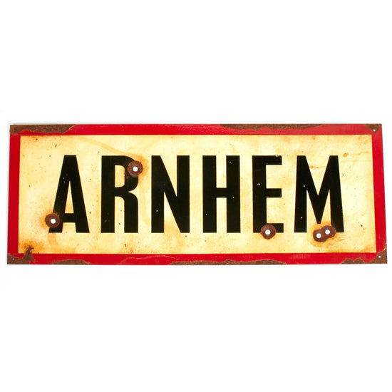 WWII Aged Steel Sign - Arnhem (33" x 12") New Made Items